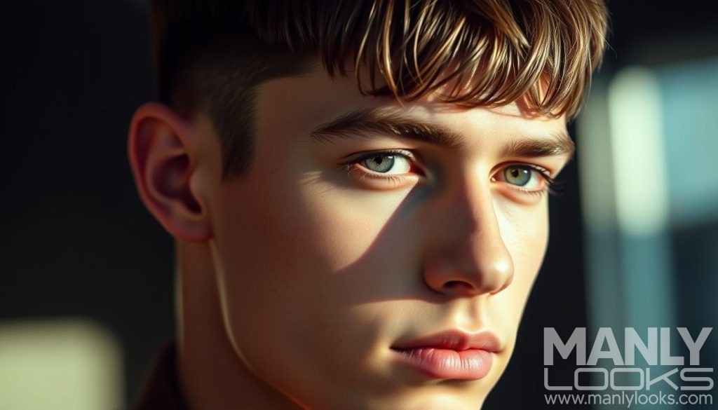 Caesar cut men hairstyle